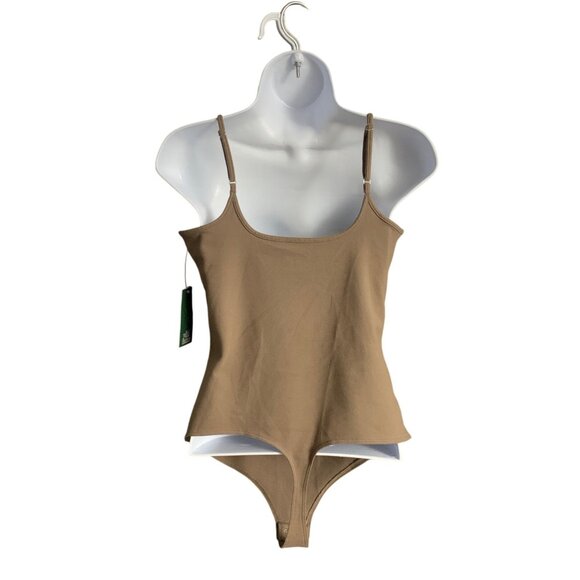 Wild Fable Junior Tan Adjustable Spaghetti Strap Stretchy Bodysuit Size Large - Picture 7 of 10